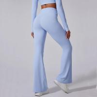 Mallas acampanadas de cintura alta para mujer, pantalones de Yoga para gimnasio, Fitness, entrenamiento, correr, mallas deportivas, Control de barriga, pantalones de pierna ancha para Yoga - details 1