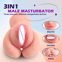 Embalaje privado SEX HESEKS 3 en 1 muñecas de juguete masculinas con ano profundo, boca realista, vagina de bolsillo, masturbador, juguetes sexuales 18+ - details 1