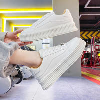 Con suelas gruesas y crecientes, zapatos blancos pequeños 2025 nuevo estilo Muffin zapatos casuales, zapatos de mujer. - details 4