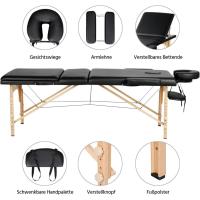 Masaje Plegable con pies de Madera, Altura Regulable con Accesorios y Bolsa de Transporte, 3 Secciones de Madera - details 6