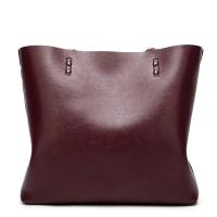 Bolso de cuero encerado de las señoras, bolso de hombro doble de la correa, simple, compras, equipaje de cuero, moda, Tote, Crossbody, bolso de mano - details 5