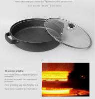 Sartén de hierro fundido duradera de 22/25 cm antiadherente y gruesa con tapa, doble asa, wok de hierro para cocina de gas e inducción. - details 8
