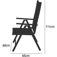 2X Sillas de Jardín Plegables Antracita Asiento Ligero Aluminio Silla Reclinable 8 Posiciones hasta 120Kg - details 28