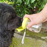 Botella de agua portátil para mascotas de 350ml, taza plegable reutilizable para beber para mascotas, a prueba de fugas con cordón, cuenco de alimentación para mascotas al aire libre - details 10