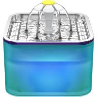 Fuente de agua Crystal Cat de acero inoxidable, fuente para mascotas de 101 oz/3 L con luz LED para gatos y perros - details 9