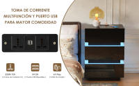 Rcynview Mesa de noche  con 3 cajones de madera blanca organizador de gran espacio para dormitorio y salón 45 x 35 x 62 cm - details 1