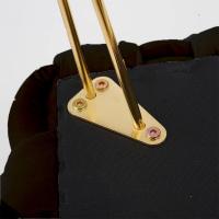 Taburete Moderno de Terciopelo Otomano Rectangular con Patas de Metal Dorado Taburete Acolchado - details 19