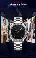 Reloj de Cuarzo de Lujo para Hombres Automático Correa de Cuero Impermeable Estilo de Negocios - details 7