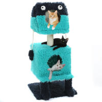 PAWZ Road 2 en 1 Árbol para gatos con postes rascadores de sisal, condominio acogedor, pequeño árbol para gatos de interior, linda casa de cama para gatos, juguetes para mascotas - details 21