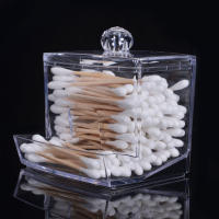 Tarro de maquillaje de algodón, organizador de cosméticos de viaje, contenedor de almacenamiento de joyería acrílico transparente redondo - details 5