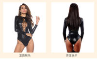Cremallera abierta para club nocturno, ropa interior erótica de una pieza que muestra los senos - details 6