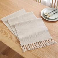 Camino de mesa con flecos de lino y algodón, camino de mesa decorativo tejido, macramé, Decoración de cocina, 13x70 pulgadas - details 5
