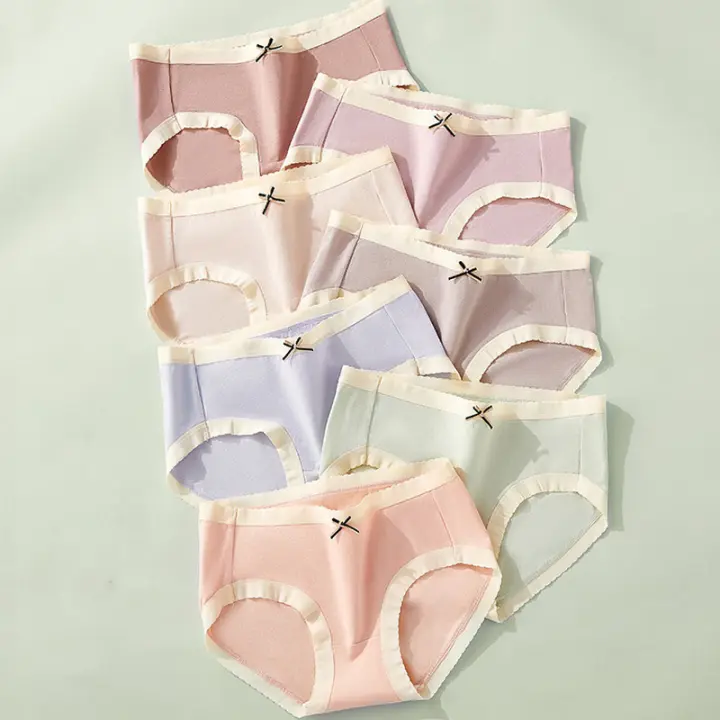 Ropa interior sexy respirable de la muchacha encantadora suave del algodón puro 7UDS, ropa interior de las mujeres - 1