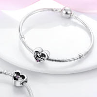 Abalorios de plata 100% auténtica con huellas de pata, joyería fina de cumpleaños para mujer, pulsera de 3mm, regalo con piedra de circón principal - details 9