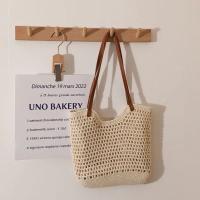 Bolso tejido de hilo de algodón ahuecado a la moda, bolso de mano, bolso de playa, bolso de playa, bolso de cubo de estilo bohemio, bolso de hombro hueco para niñas - details 12