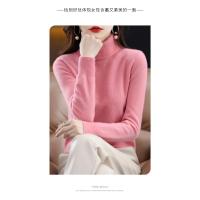Suéter de cachemira de lana de 100% para mujer, suéter tejido con cuello alto, jerséis de manga larga, ropa de otoño e invierno, Jersey cálido, Tops - details 17