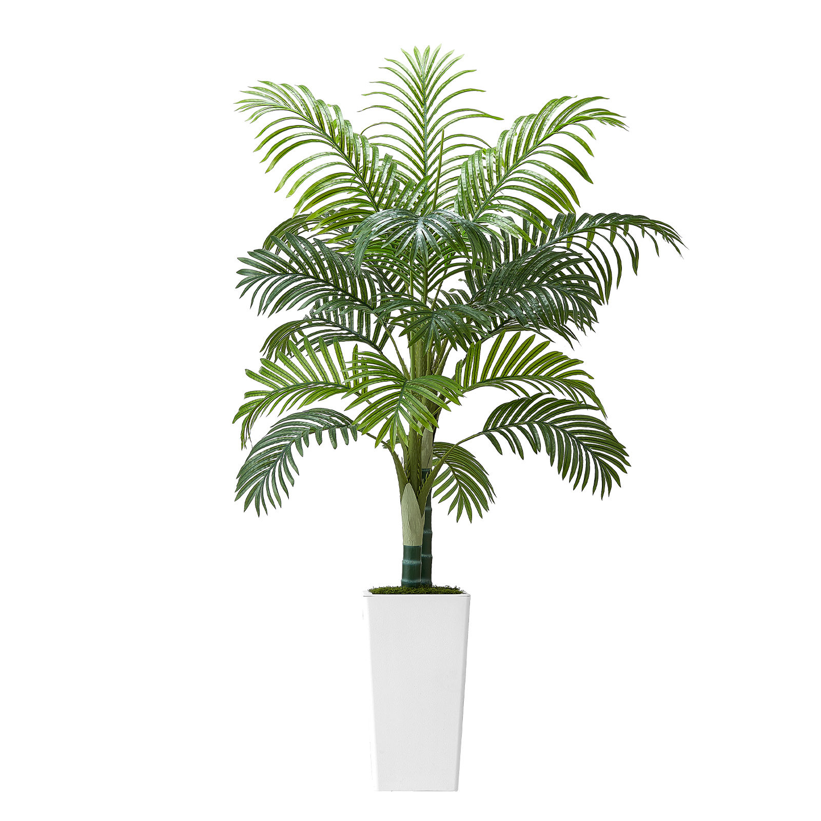 SucceBuy Palmera Artificial de Areca de 1524 mm, Planta Tropical Artificial con Maceta Alta Blanca, Planta Decorativa de Seda en Maceta, Árbol Grande para Interiores y Exteriores para Decoración del Hogar, Oficina y Sala de Estar