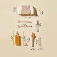 Juego de cepillos de limpieza de biberones multifuncional, oso 8 en 1, cepillo para lavar vasos de vidrio, escurridor de almacenamiento, Kit de cepillo para biberones de León - details 0
