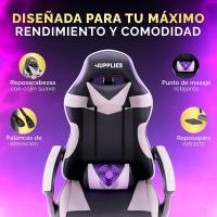 Silla Gaming Profesional con Masajeador - Silla de Oficina Ergonómica con Reposapiés, Altura Regulable y Respaldo Abatible - Silla Gamer para Juegos - details 6
