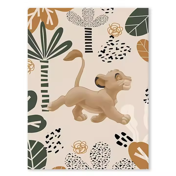 Pinturas de Lión Rey Boho para Niños JUBEER Pinturas en Lienzo de Animales de Película Safari Cheetah Arte de Pared para Habitación de Bebé Decoración del Hogar - 1