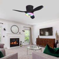 [1 año de garantía] TOMAX Nuevo ventilador inversor Luz Regulación de velocidad de tres velocidades Sala de estar y comedor simple y moderna Luz de ventilador de techo integrada Diseño silencioso Rgb Colorido Color que cambia Control remoto Modelo Ventas - details 4