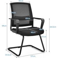 Silla de Conferencia, Silla de Reunión con Base Resistente Forma de Trineo, Sillas Cantilever Respaldo Ergonómico y Asiento Acolchado, Soporte Lumbar Regulable y Reposabrazos (estilo1, 1) - details 2