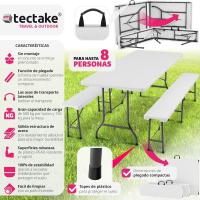 Juego de Mesa Plegable de Acero Set de Mesa de Camping con 2 Sillas Mesa de Jardín al Aire Libre - details 2