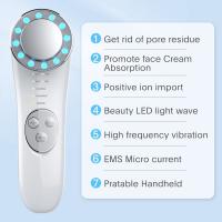 masajeador facial radiofrecuencia de iones de luz de color limpiador eléctrico de cara, leche de lavado y mascarilla facial caliente importador de esencia masajeador cepillo facial eléctrico - details 4