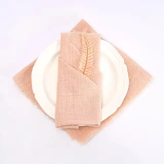 Pañuelos de Tela Hechos a Mano de Verde Oscuro 40x40cm Ideal para Decoración de Mesa de Boda - 1
