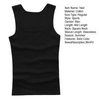 Chaleco deportivo para hombre, camiseta sin mangas con cuello cuadrado para culturismo, camiseta sin mangas con absorción de sudor, camiseta interior informal elástica para correr y gimnasio - details 12