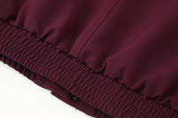 TRAFZA-Conjuntos de ropa de calle para mujer, color rojo vino, cuello redondo, bolsillos con cremallera y pantalones sueltos de cintura alta, trajes de manga larga a la moda para primavera - details 12