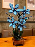 Ramo de flores de Cymbidium Faberi Bonsai, planta en maceta, decoración del hogar, bloques de construcción, juguetes para niños - details 3