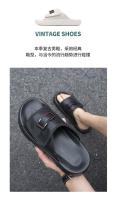 Nueva ropa exterior sandalias de una palabra Velcro zapatos de playa de cuero de suela blanda con suela plana. - details 2