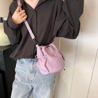 Bolso tipo cubo con cordón de estilo coreano, bandolera de nailon de gran capacidad de Color sólido, bolso de hombro de malla con correa ajustable - details 16