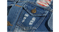 Chaquetas sin mangas de fiesta rasgadas de mezcla para hombre, estilo retro, hip hop, primavera y verano - details 5