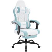 Silla de Juego Ergonómica Oficina con Soporte Lumbar Masaje y Reposapiés Extraible - details 11