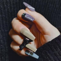 Puntas de uñas postizas 3D de gemometría, 504 piezas, para extensiones de uñas, salón de uñas y uso doméstico - details 2