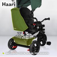 Haari Bicicleta 2 en 1 Menores hasta 25 kg 1,5-5 años Triciclo- Carrito Cesta espaciosa, Bolsa y portavasos Cinturones de 3 Puntos con Fundas Toldo Reposapiés Azul Oscuro - details 37