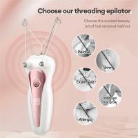 Depiladora eléctrica de hilo de algodón para mujer, minidepiladora recargable por USB para cuerpo femenino, piernas y cara - details 4