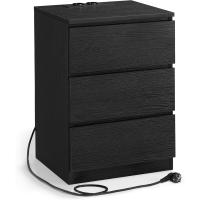 Mesita de Noche Moderna Blanca Nube LET631W14 Estación de Carga, Mesa Auxiliar con 3 Cajones, 2 Tomas AC, 2 Puertos USB - details 28