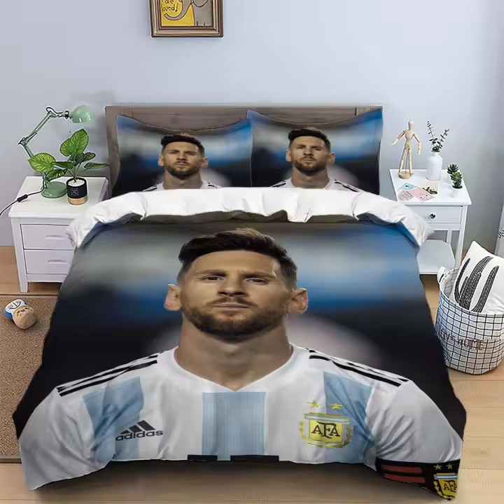 Juego de Ropa de Cama de Poliéster Mate 3 Piezas Calientes, Amigables con la Piel, Patrón de Retroaliento Deportivo - 1