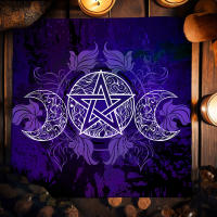 Tapete púrpura Triple Luna mantel diseño de diosa bruja altar adivinación Tarot tarjeta mantel decoración del hogar - details 3