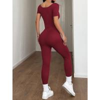 Yoga deportivo europeo y americano traje de dos piezas de color sólido ropa de mujer 2025 primavera y verano correr fitness ropa deportiva - details 11