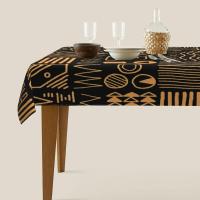 Decoración de mesa de comedor de cocina rectangular con patrón étnico africano, mantel impermeable lavable, decoraciones para fiestas navideñas - details 2