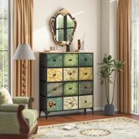 Cómoda, Cómoda para Dormitorio, Unidad de Almacenamiento, Armario con 12 cajones de Tela, Muebles de Dormitorio, cómoda para Cocina, Oficina, Pasillo, Estilo rústico - details 1