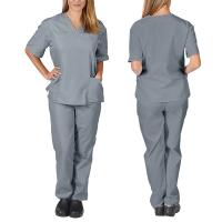Uniforme de trabajo de enfermera de manga corta con cuello en V de color sólido para mujer, conjunto de ropa de trabajo de enfermería médica para médico de hospital, ropa de cirugía Dental - details 11