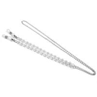 Cadena de Gafas de Plástico Blanco con Cuentas de Perlas y Encanto de Corazón - details 10