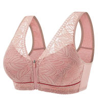 Copas de algodón suave con cremallera frontal para mujer, ropa interior transpirable sin anillo de acero, camiseta sin mangas, Sujetador de encaje de talla grande - details 2