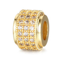 6 uds., 6,5x8,5 MM, cuentas espaciadoras cilíndricas de latón y circonio, pulseras, cuentas, suministros para hacer joyería Diy, accesorios - details 8