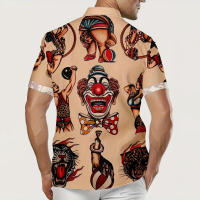 Camisa hawaiana para hombre con estampado gráfico, informal para exteriores, con solapa, manga corta, estilo vintage, talla grande. - details 4